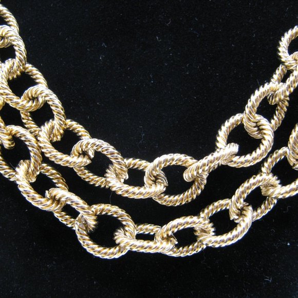 Givenchy Vintage Double Strand Gold Necklace - Picture 2 of 5